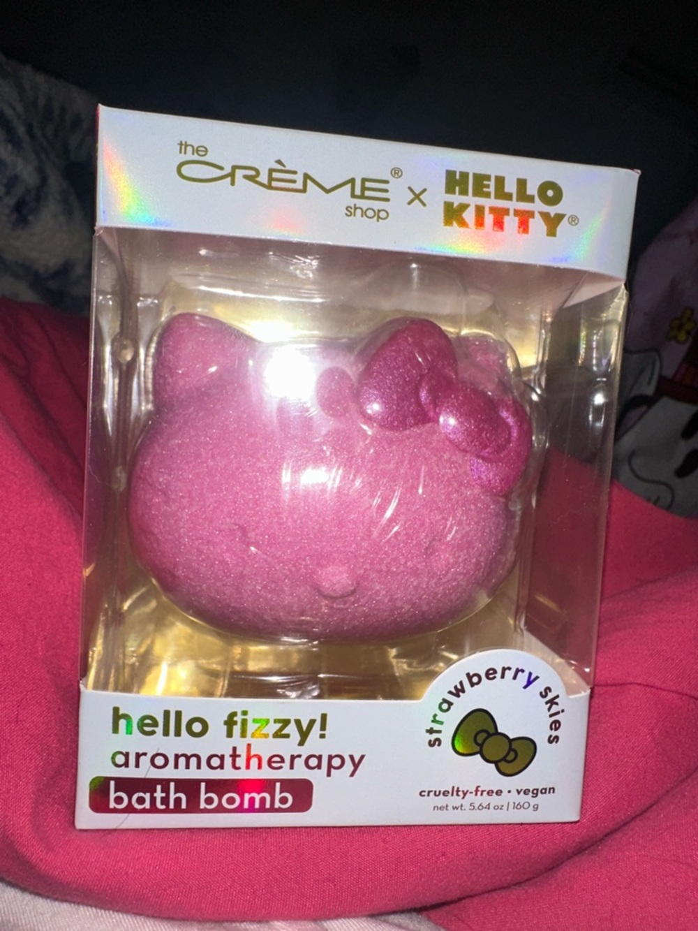 Hello Kitty Strawberry Skies Pink Aromatherapy Bath Bomb - The Crème Shop